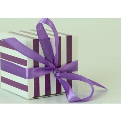 10Pcs Stripe Pattern Candy Box Paper Candy Box Gift Bag Chocolate Packaging Children Birthday Party Wedding Decorations Favor