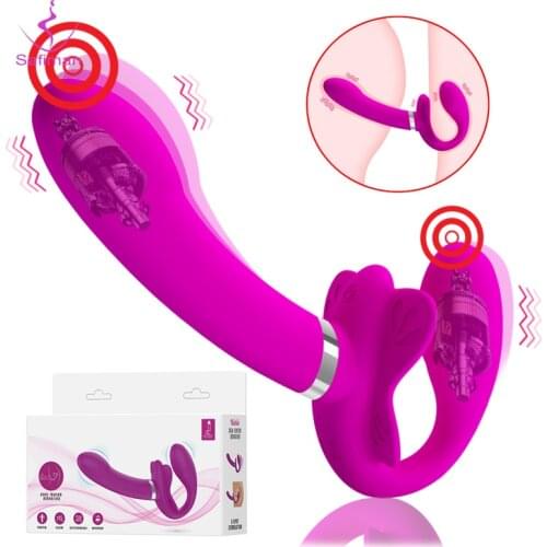 12 Speeds Strapless Strap-on DIldo Vibrator For Women Adult Harness Sex Toy For Lesbian Powerful Pulsaing Vibrating Sex Machine