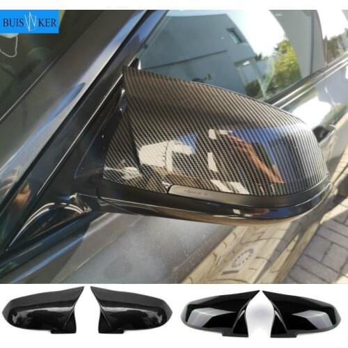 2 pieces Rearview Mirror Cover Cap Carbon Black for BMW Series 1 2 3 4 X M 220i 328i 420i F20 F21 F22 F23 F30 F32 F33 F36 X1