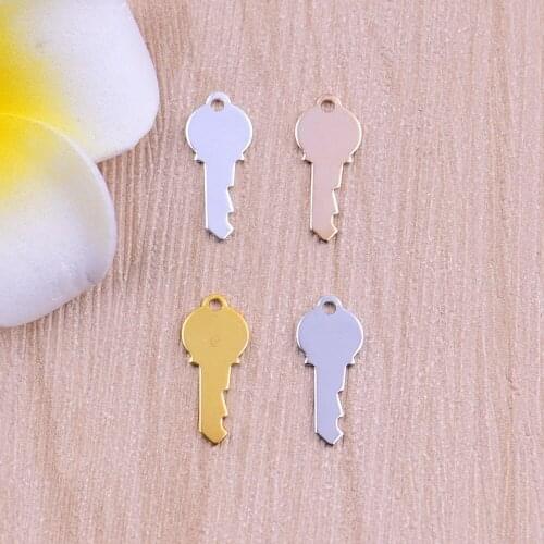 20PCS Popular Single Hole Simulation Mini Key Pendant Necklace Pendant Fashion Charm Brass Jewelry Accessories
