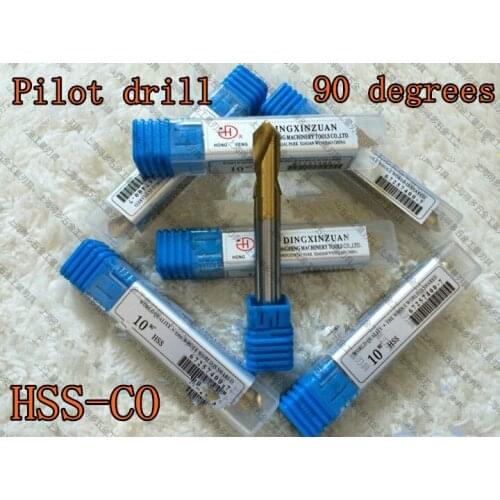 3.0*17*50mm 90 degrees 5pcs/set High quality HSS-CO Titanium coating Pilot drill center drill Free shipping