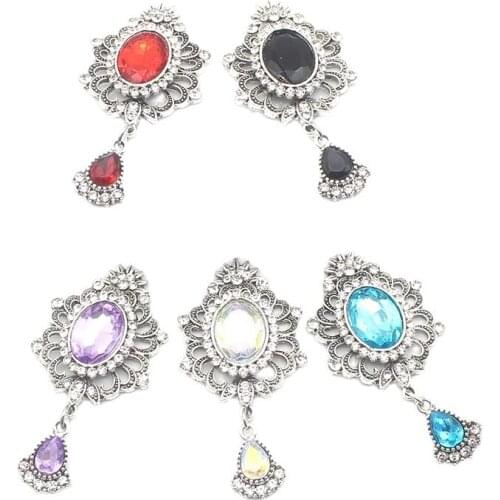 YWXINXI 2Pcs new retro alloy oval flat brooch, DIY hand-sewn romantic wedding party wine bottle decoration accessories crafts