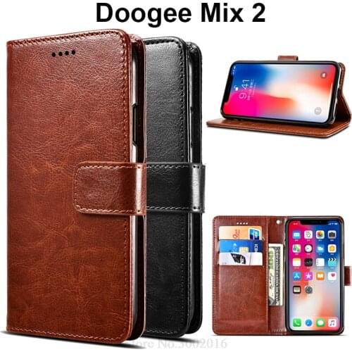 Free Shipping For Doogee Mix 2 Case Flip Leather Luxury Stand Cover For Doogee Mix 2 Case Silicone Coque Capa With Phone Holder