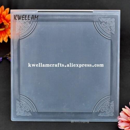 Larger Size Corner Flowers Plastic Embossing Folder For Scrapbook DIY Album Card Tool Plastic Template 20.2x20.7cm KW7110831