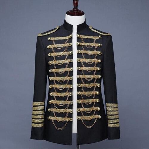 Black Sequin Blazer Jacket Mens Stand Collar Shiny 2020 Brand New Single Breasted Blazer Party Stage Singer Costumes