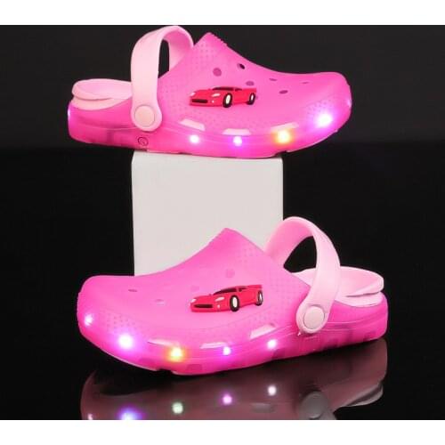 2021 Kids Cartoon Led Sandals Light up Children Summer shoes Glowing Slippers for Boys Girls Flashing Beach Shoes for Todd