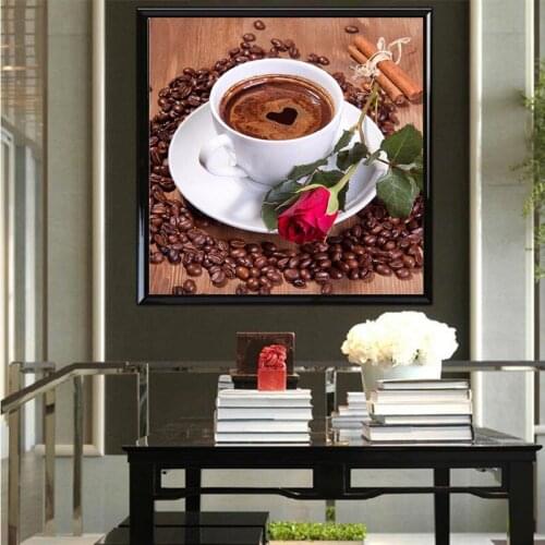 DIY 5D diamond embroidery,3D diamond painting,Diamonds mosaic,Full square Rhinestones coffee cup cross stitch,Christmas decor