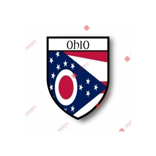 Personality Stickers Decal Souvenir Vinyl Car Shield City Flag World Crest Usa Ohio Car Decal Decoration Laptop