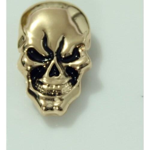 KB703) 10pc 1" (2.7cm) Skull Screwback Concho Gold Leathercraft
