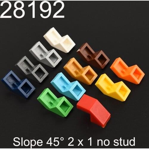 10PCS 28192 Slope Brick 45° 2 x 1 no stud high-tech Building block accessories parts MOC Construction DIY Education Build Toys