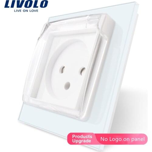 Livolo French Power Socket,Israel Power Socket,Crystal Glass Panel, 16A plugs ,with Waterproof Cover,no logo,Black Free Shipping