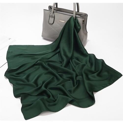 Small Kerchief Hair Scarf For Women Square Headband Solid Colors Silk Satin Neck Scarfs Female 70cm*70cm Bag Scarves For Ladies