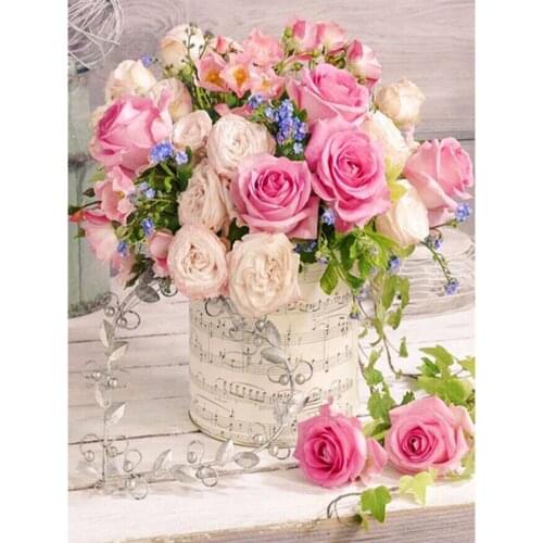 Flower Rose DIY 11CT Cross Stitch Embroidery Kits Craft Needlework Set Cotton Thread Printed Canvas Home Decoration New Design