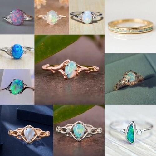 Exquisite Opal Wedding Ring For Women Exquisite Branch Shape Rose Gold Wedding Engagement Rings Christmas And New Year Gift
