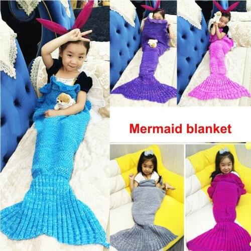 Adult Kids Mermaid Tail Blanket Crochet Mermaid Blanket For Adult Super Soft All Seasons Sleeping Knitted Blankets