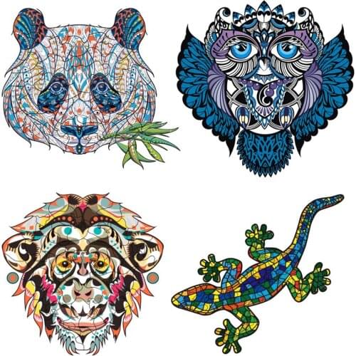 Wooden Jigsaw Puzzle Unique Shape Animal Puzzle Assembly Toys for Children Adults Mysterious Animal Style Birthday Gift Toys