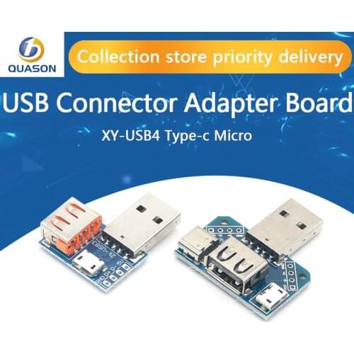 USB Head Switchboard Male USB Connector to Type-c Micro USB Female USB 2.54-4P transfer test board USB adapter plate XY-USB4