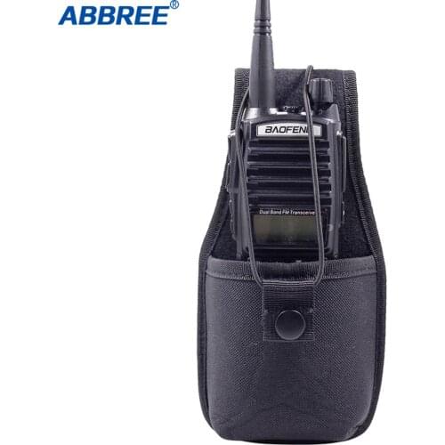 ABBREE MSC-20H Big Nylon Pouch Walkie Talkie Carry Case for Baofeng UV-5R UV-82 3800mAh Battery Motorola Big Two Way Radio