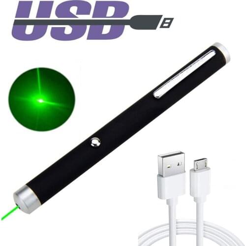 Portable USB Green Laser Pointer Mini Laser Pointer Red Laser 532nm 5mw High Power Equipment Cat Toy Conference Pointer