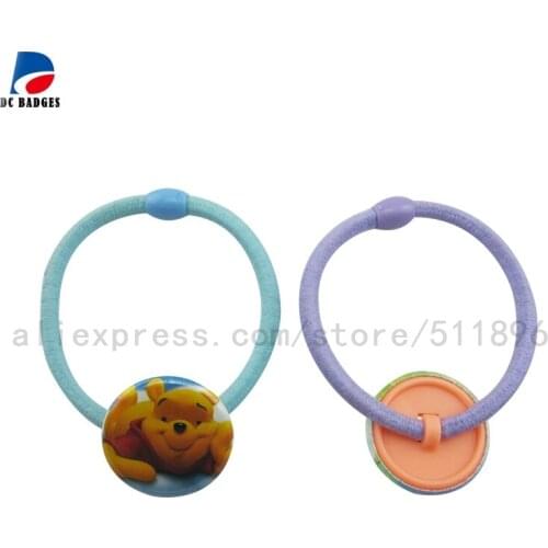 32MM rubber band hair button badge parts 500pcs