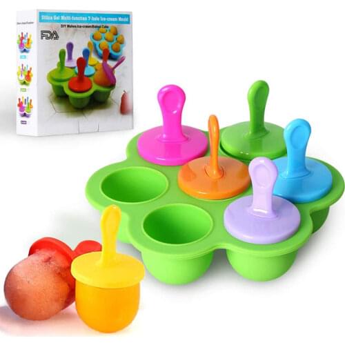 Silicone Ice Pops Mold Portable Food Grade Popsicle Mould Ball Maker Baby DIY Food Supplement Tools Fruit Shake Accessories