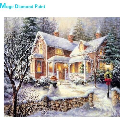 Snow Landscape in Christmas and Winter Diamond Painting Cross Stitch Full Round New DIY 5D Home Decorative Mosaic Embroidery