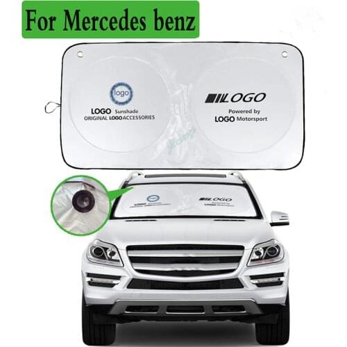 For Mercedes AMG Windshield Sunshade Logo Car Sun Shade Protector Auto Front Window Sun shade Cover For Benz CLA GLC New
