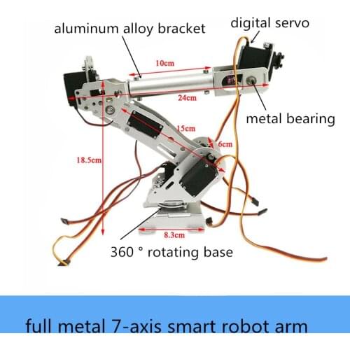 SZDOIT A7 7DOF Metal Smart Robot Arm ABB 7-Axis Robotic Model High Torque Digital Servo DIY Education Free Steering Wheel