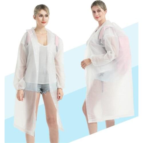 Thicker children and Adults EVA Environment Transparent Rain coat With Hood Outdoor reusable Rainwear Waterproof home needs