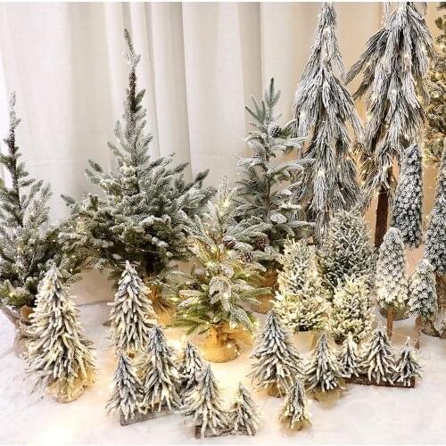 New Year Artificial PE Mini Christmas Tree Ornament Tabletop Xmas Pine Trees Home Office Decoration Shopping Mall Festive Decor