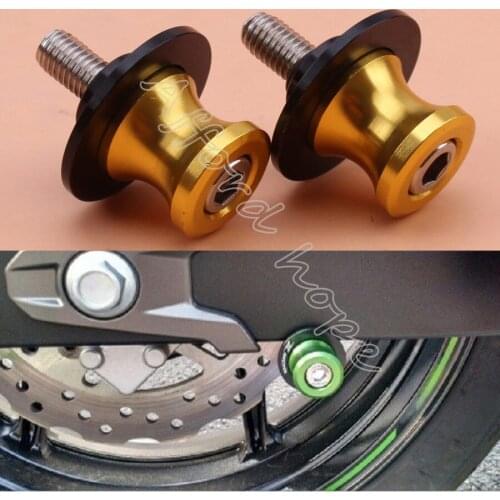 Universal Fit 6mm Motorcycle Street Racing Road Bike Anodized Swingarm Slider Spools Stand Screws Gold for Honda CBR600RR