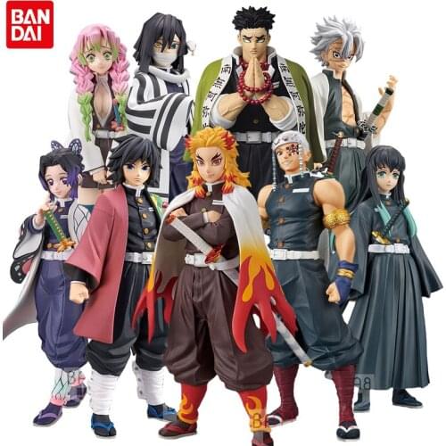 In stock BANDAI Demon Slayer Kamado Nezuko Hashibira Inosuke Shinazugawa Genya 17cm Anime Figure Action Model Toys Collection