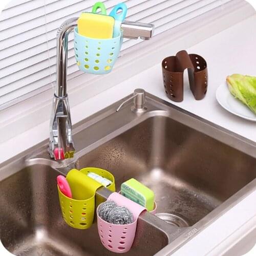 1pc Home kitchen sink storage basket sponge holder hanging drain bag organizing hook