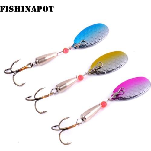 1Pcs Hook 6cm 4.5g Fishing Lure Spinner Spoon Lure Metal Sequins Bait Wobbler Crankbait For Bass Pike Carp Fishing Tackle