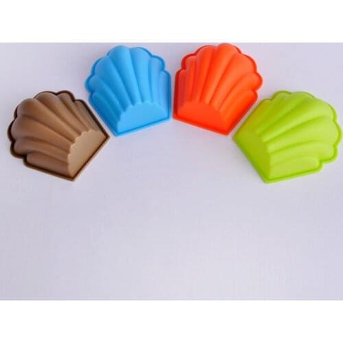 1pc Madeleine Silicone Muffin Tray Seashell Cupcake Liner Colorful Muffin Cupcake Baking Tools Cups JH141