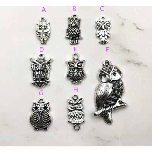 10pcs NEW owl Charms Pendants For Jewelry Making Antique Silver Charm DIY Handmade Craft