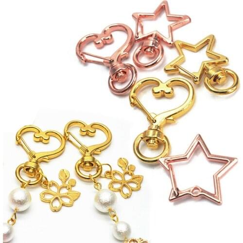 10Pcs High Quality Metal Swivel Lobster Clasp Snap Hook Heart Shape Keychain Jewelry Findings Car Keyring Accessories