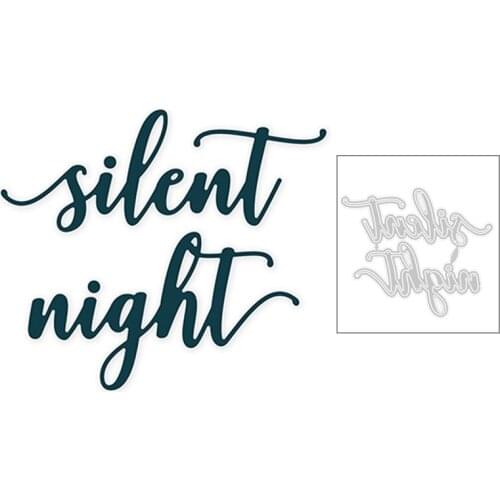 2020 New Christmas English Words Silent Night Metal Cutting Dies For DIY Decoration Greeting Card Scrapbooking Making No Stamps