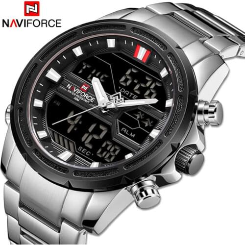 2021 NAVIFORCE Quartz Wrist Watch For Men Casual Business Luminous Stainless Steel Waterproof Week Display Big Dial Mens Watches