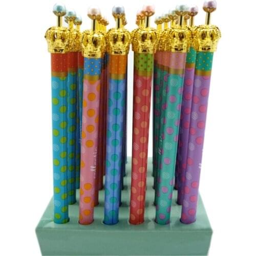30pcs/lot Kawaii Metal Crown Series Automatic Pencil Wave Point Mechanical Pencil For Kids Gifts Student Supplies Stationery