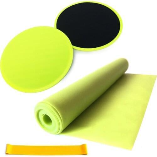 4 PCS Yoga Equipment Set Discs Core Sliders Resistance Loop Band Exercise Strap Perfect Abdominal Core Training