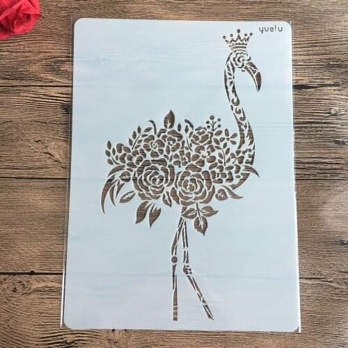 A4 29 * 21cm diy craft Flamingo mold for painting stencils stamped photo album embossed paper card on wood, fabric,wall stencil