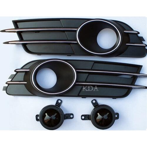 Auto Left Right Front Chrome Bumper Fog Light Grill Cover Racing Grills with ACC For Audi A6 C7 Sedan 2011 2012 2013 2014 2015