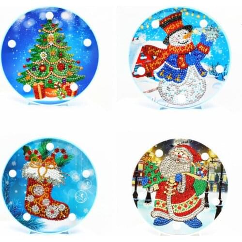 AZQSD 5D DIY Diamond Painting Christmas Tree Full Drill Diamond Painting Mandala Lamp Special Shaped Christmas Gift Home Decor
