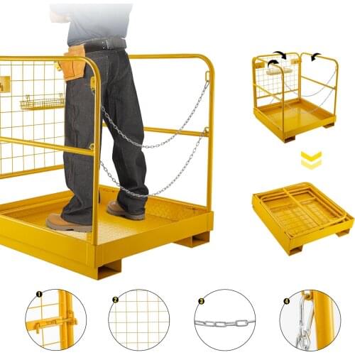 Forklift Safety 36 "x36" Cage 2-Person Work Platform Hanging Basket Aerial Fence Rails Suitable for Aerial Work