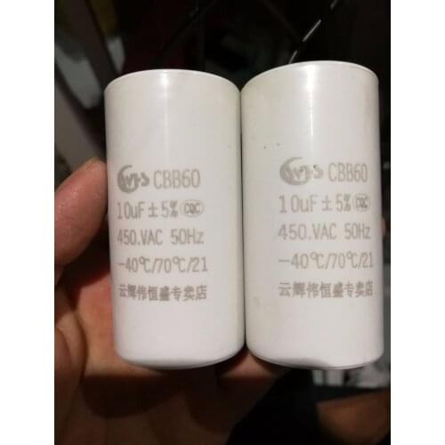 CBB60 10uf 450v motor start capacitor washing machine capacitor 5PCS capacitor
