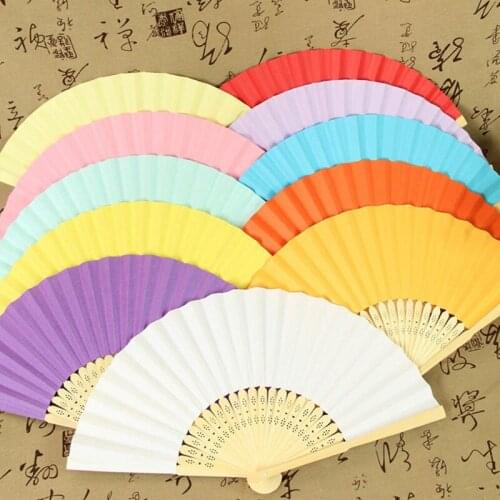 Colorful Painting Fan Blank Folding Fan DIY for Children Drawing Graffiti Art Handmade Painting Toy Kids Folding Origami Fan