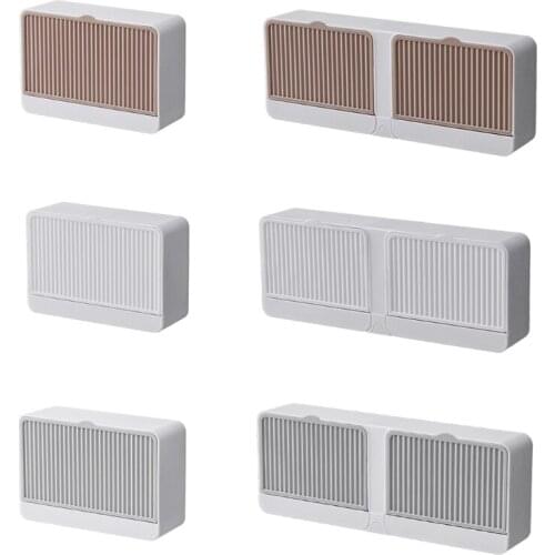 Soap Box Soap Bar Holder For Shower Adhesive Soap Holder Wall Mounted Layer Drain Tray Plate Bathroom Supply