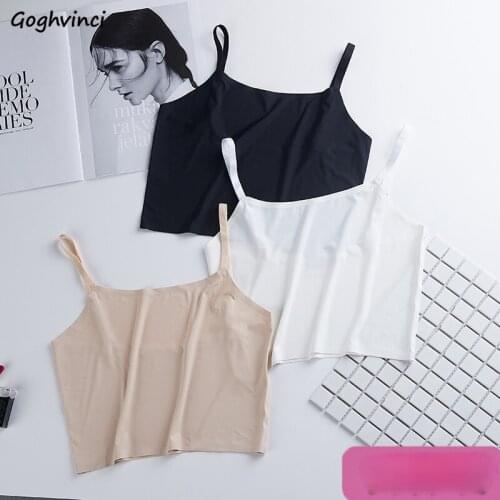 Camis Women Soft Skin-friendly Sleeveless Tanks Ladies All-match Leisure Tops Fashion Ins Short Seamless Ulzzang Stretchy New