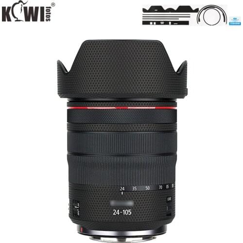 Kiwi Camera Body Sticker Anti-Scratch Protective Skin Film Fit for Canon RF 24-105mm f/4L IS USM Lens Matrix Black